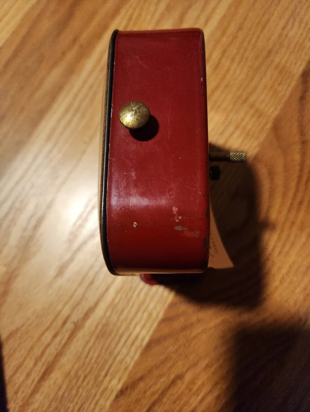 Vintage 1950s Lux Co Clock Red With Details Needs Work